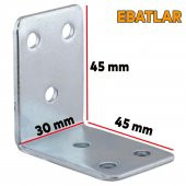 Mobilya Dolap Köşe Bağlantı Sabitleme L Demir Köşebent Gönye 45x45x30 mm (5 ADET) - 2
