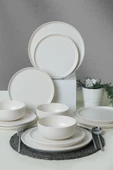 Keramika Nordic Mat Beyaz Yemek Takımı 18 Parça 6 Kişilik 022 - 6