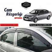 Renault Symbol 2008-2012 Uyumlu Mugen Cam Rüzgarlığı Seti Piano Black 4Lü İthal - 1