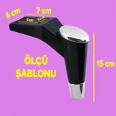 Maya Lüks Mobilya Kanepe Sehpa Tv Ünitesi Koltuk Ayağı 15 Cm Siyah Krom Baza Ayakları - 2