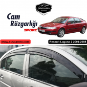 Renault Laguna 2 2001-2008 Uyumlu Mugen Cam Rüzgarlığı Seti Piano Black 4lü İthal - 1