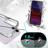 Apple iPhone 11 Kılıf Zore Şeffaf Ultra İnce Airbag Tasarımlı Okka Kapak  Renksiz - 9