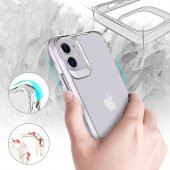 Apple iPhone 11 Kılıf Zore Şeffaf Ultra İnce Airbag Tasarımlı Okka Kapak  Renksiz - 10