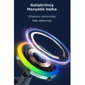 W05 Araç içi Kablosuz Şarj-Işıklı Araba Şarj-Manyetik-15W hızlı araç şarj cihazı-Araç Telefon Tutucu - 6
