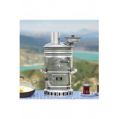 Sözenler Semaver 4 lt. Krom Odunlu Ayrılabilir KS13 FIRAT ( Taşıma Çantalı ) - 1