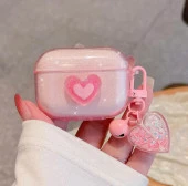 Airpods Pro Uyumlu Pembe Simli Kalpli Tasarım Kılıf - 1