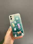 Iphone 11 Uyumlu Sevimli Sulu Simli Ayıcıklı Kılıf - 1