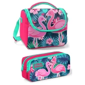 Coral High Flamingo Baskılı Beslenme Okul Çantası Kalemlik + Matara - 3