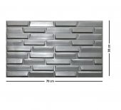 Renkli Duvarlar 70x38cm (0,26m2) Ofis Salon Oda Gri Opak 3D Kendinden Yapışkanlı Duvar Kağıdı Paneli NW65 - 2