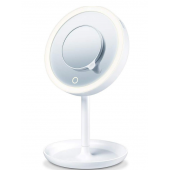 Büyüteçli Dokunmatik Led Işıklı Usb Li Yuvarlak Masa Üstü Makyaj Aynası Makyaj Aynası Ledli AA115 (MRR-02) - 1