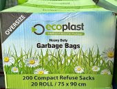 Ecoplast Battal Boy Siyah Çöp Torbası Poşeti - 300 Gr. - 75 x 90 Cm / 10 Adetlik 5 Rulo - 4