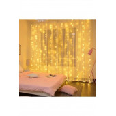 Kumandalı 8 Ayrı Moda Sahip 3 mx3 m 300 Cm X 300 cm Perde Led 10 Saçaklı Gün Işığı AA109 - 1