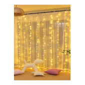 Kumandalı 8 Ayrı Moda Sahip 3 mx3 m 300 Cm X 300 cm Perde Led 10 Saçaklı Gün Işığı AA109 - 6