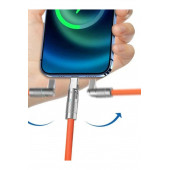 Iphone 180 Derece Lightning Dönebilen Şarj Kablosu Oynar Başlıklı Metal Uçlu 1.2 Metre E96(ŞARJ-01) - 3