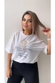 Inci Işlemeli Adven Ture Tişört /Ekru - 5