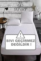 SUVAY Kapitone Fitted Yatak Koruyucu Alez Çarşaf Tek Çift Kişilik Pamuklu Yatak Alezi - Sıvı Geçirmez Değildir! - 2