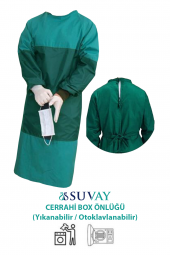 SUVAY Cerrahi Box Önlüğü Ameliyathane Doktor Boks Önlüğü Yıkanabilir Çok Kullanımlık Önlük - 1