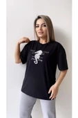 Inci Işlemeli Adven Ture Tişört/Siyah - 1