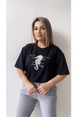 Inci Işlemeli Adven Ture Tişört/Siyah - 5