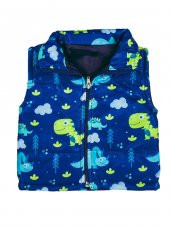 Erkek Bebek Mavi Renk Dinozor Desenli Mevsimlik Şişme Yelek - 1
