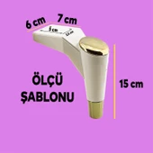 Maya Lüks Mobilya Kanepe Sehpa Tv Ünitesi Koltuk Ayağı 15 Cm Krem Gold Baza Ayakları thumbnail 2