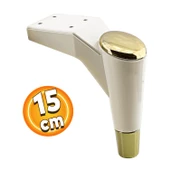 Maya Lüks Mobilya Kanepe Sehpa Tv Ünitesi Koltuk Ayağı 15 Cm Krem Gold Baza Ayakları thumbnail 1