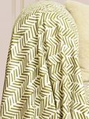 SoftMicro İskandinav Desenli Boho 180x220 cm Koltuk Örtüsü Şalı, Kanepe Örtüsü, Tv Battaniyesi Yeşil thumbnail 4