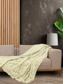 SoftMicro İskandinav Desenli Boho 180x220 cm Koltuk Örtüsü Şalı, Kanepe Örtüsü, Tv Battaniyesi Yeşil thumbnail 2