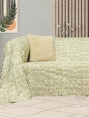 SoftMicro İskandinav Desenli Boho 180x220 cm Koltuk Örtüsü Şalı, Kanepe Örtüsü, Tv Battaniyesi Yeşil thumbnail 3