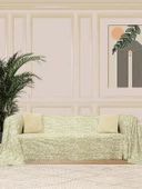 SoftMicro İskandinav Desenli Boho 180x300 cm Koltuk Örtüsü Şalı, Kanepe Örtüsü, Tv Battaniyesi Yeşil - 1
