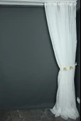 BRS MODEL BEYAZ RENK TEK KANAT Hazır dikilmiş Pileli Fon Perde 300*260 cm thumbnail 5
