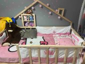 CENEKO Unisex Montessori Bebek , GENÇ, YETİŞKİN  Çocuk Karyolası Doğal Ahşap Yatak - 3