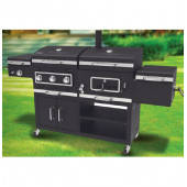 Tarrington House Combo Dolaplı 3 Brülör Gazlı ve Kömürlü Döküm Izgaralı Barbekü Mangal - 1
