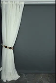 BRS MODEL KREM RENK TEK KANAT Hazır dikilmiş Pileli Fon Perde 300*260 cm thumbnail 6