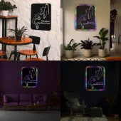 Veraart Işıklı Kişiselleştirilebilir Kadın Temalı Tablo Cleo Dekoratif Gece Lambası 80 cm - 4