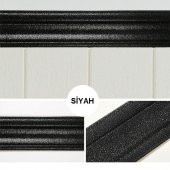 Renkli Duvarlar Siyah 4 Adet 235cm Esnek Duvar Çıtası Dekoratif Yapışkanlı Çerçeve Süpürgelik - 2