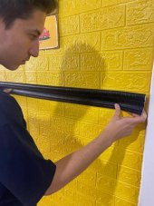 Renkli Duvarlar Siyah 4 Adet 235cm Esnek Duvar Çıtası Dekoratif Yapışkanlı Çerçeve Süpürgelik - 4