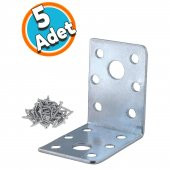 Mobilya Dolap Köşe Bağlantı Sabitleme L Demir Köşebent Gönye 50x50x35 mm (5 ADET) - 1