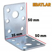 Mobilya Dolap Köşe Bağlantı Sabitleme L Demir Köşebent Gönye 50x50x35 mm (5 ADET) - 2