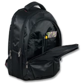 Cennec Üç Bölmeli Laptop Tablet Günlük ve Okul Sırt Çantası - Siyah thumbnail 3