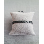 Erkek Hematit Bileklik, Unisex Gri Hematit Taşı Bileklik, Makrome Örgü Hematit Bileklik - 2