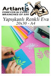 Yapışkanlı Eva A4 20x30 cm 10 Renk 1 Paket Yapışkanlı Eva Süngeri 10lu Okul Kreş Anasınıfı Elişi Etkinlikleri - 5