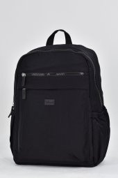 Elatae Unisex Çok Gözlü Günlük Seyahat Okul Sırt Çantası Siyah 17306 thumbnail 4