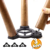 Mobilya Zigon Sehpa Ayak Aparatı Masa Üçlü Plastik Bağlantı Açılı Dereceli Ayak Tabanı 3 ADET - 1