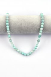 Amazonit ( AB Kalite ) Doğal Taş Dizi 8 mm Fasetli Küre Kesim thumbnail 2