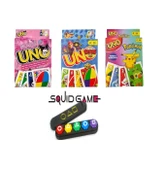 Squid Game 2 Gonggi 5 Taş Kuromi Uno + Brawl Stars Uno + Pokemon Uno Oyun Kartları - 4 lü Set - 1