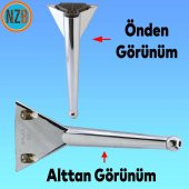 Mobilya Kanepe Sehpa TV Ünitesi Koltuk Ayağı 23 cm Krom Renk Baza Ayak thumbnail 3