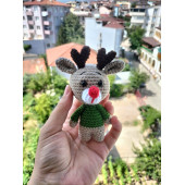 Amigurumi Geyik Anahtarlık Aksesuar Hediyelik Oyuncak minik hayvan Noel süsü - 2