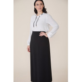 SORALLİNE KADIN BÜYÜK BEDEN ÇAN ETEK 778 ETAMİN SİYAH - 2