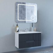 Denko Galata 75 cm MDF Antrasit Gri Banyo Dolabı Takımı - 2